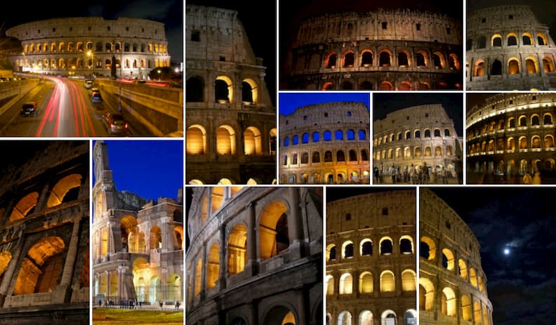 Colisée de Rome la nuit