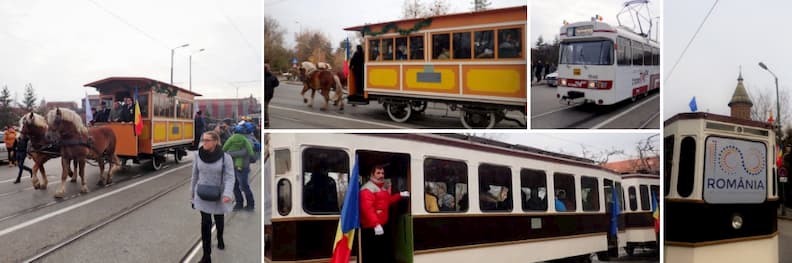 défilé des tramways historiques Timișoara