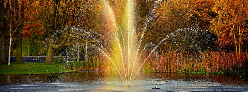 fontaine vondelpark à amsterdam automne