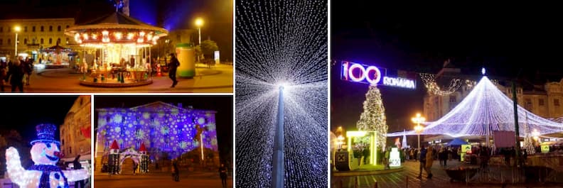 marché de Noël de Timișoara la nuit