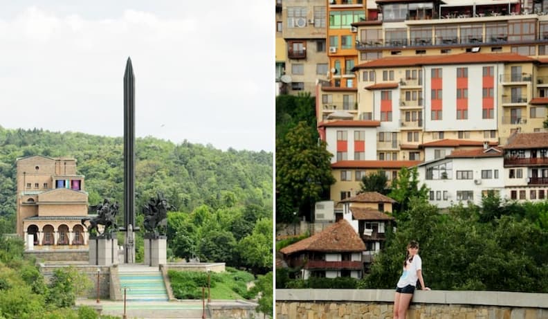 Mirela The Travel Bunny au Monument de la dynastie Assen à Veliko Tarnovo Bulgarie