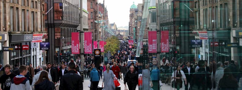 touristes à glasgow en ecosse