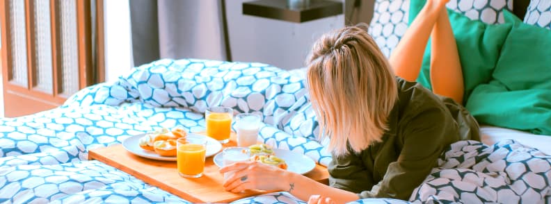 petit-déjeuner dans un logement de vacances en solo