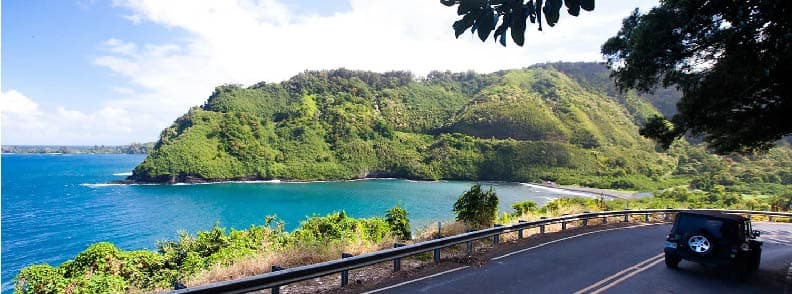 en voiture à Hawaï