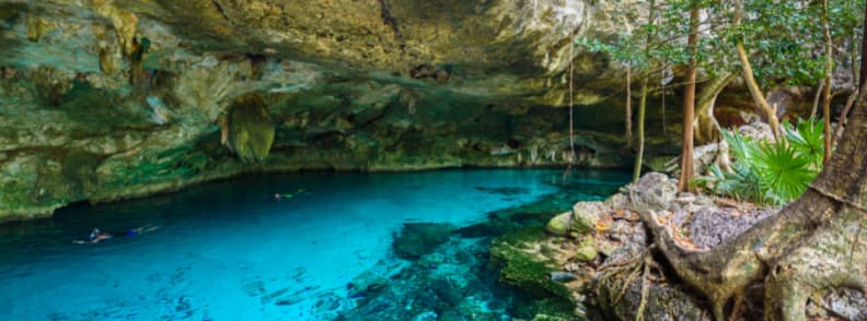 cenote dos ojos playa del carmen mexique