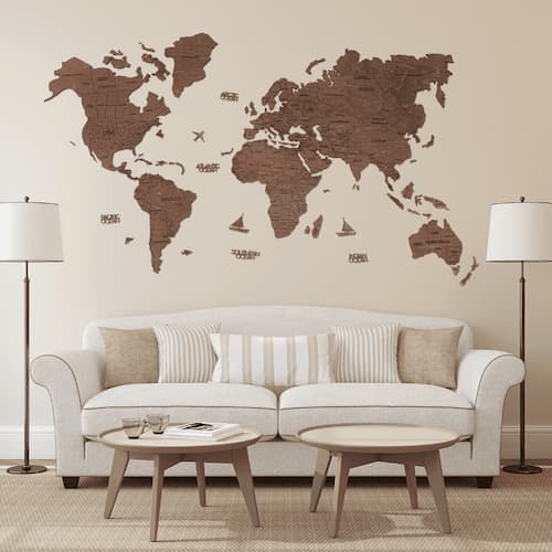 Harta lumii de lemn 2D