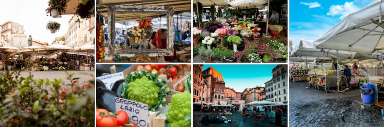 campo de fiori in in centrul istoric al romei