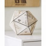 icosahedron wooden world globe