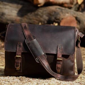 Leather College Bag for Laptop