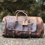 Leather Garment Duffle Bag or Leather Garment Weekender Bag