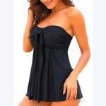 Black Strapless Tankini Set