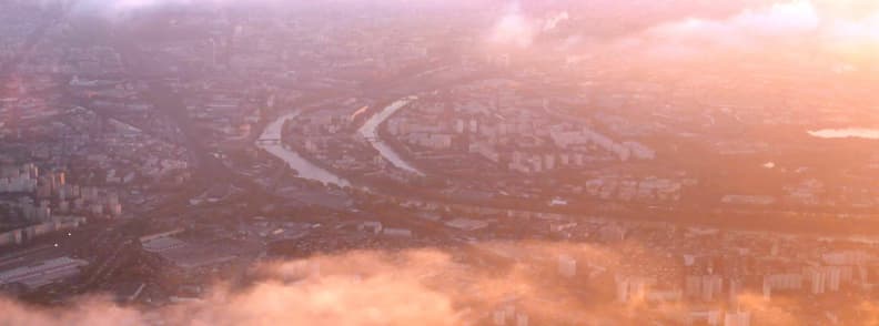 aerial view paris france at sunset aerial view paris france at sunset