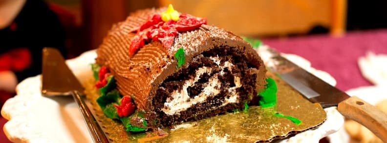 buche de noel yule log christmas desert in europe