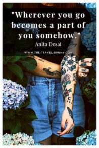 insightful quote about traveling anita desai wherever you go becomes a part of you somehow anita desai www.the-travel-bunny.com