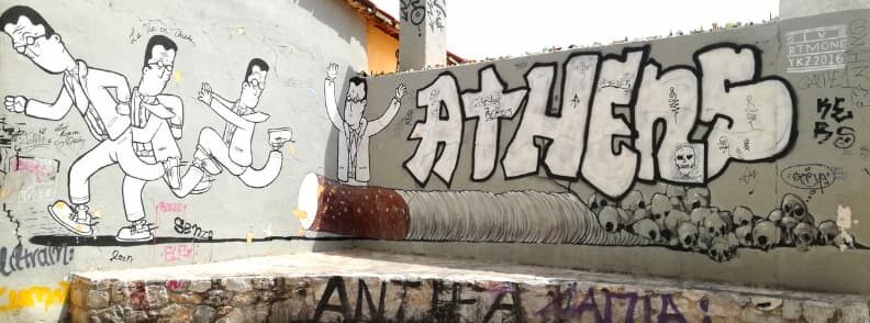 plaka anafiotika graffiti mural city of athens