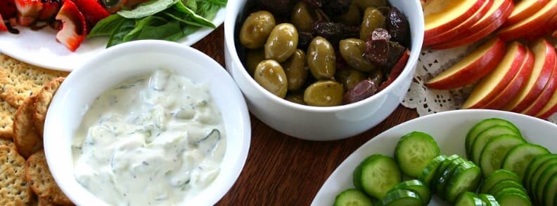 traditional greek food tzatziki olives