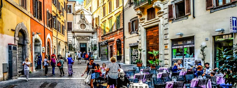 via dei giubbonari street in rome via dei giubbonari street in rome