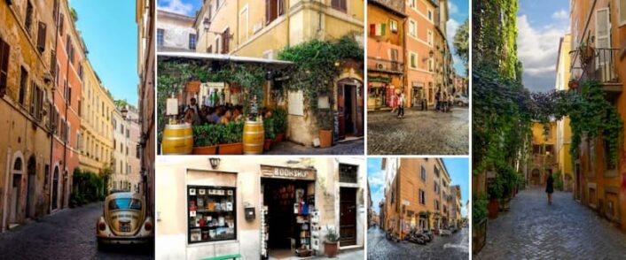 walking from vatican city to trastevere streets