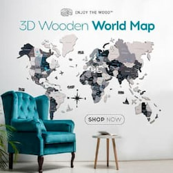 3D MULTILAYERED WORLD MAP Enjoy The Wood