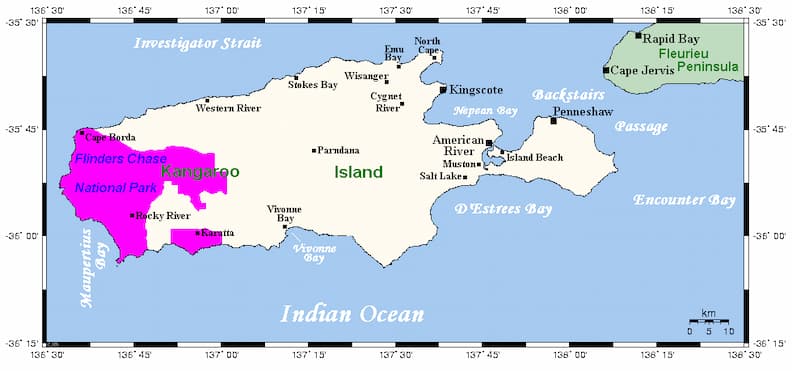 kangaroo island australia map