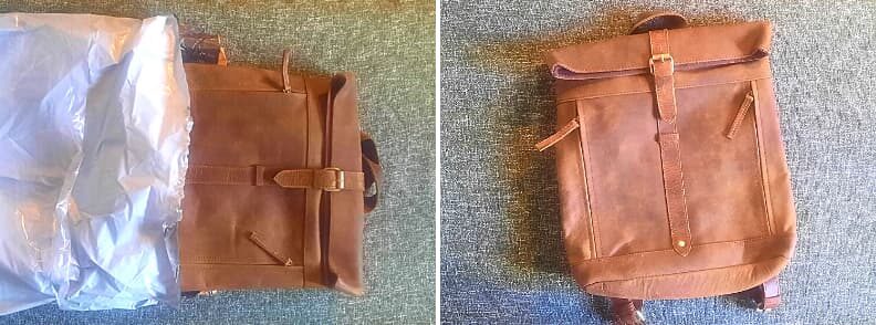 Handmade Store Rustic Leather Backapack Delivery