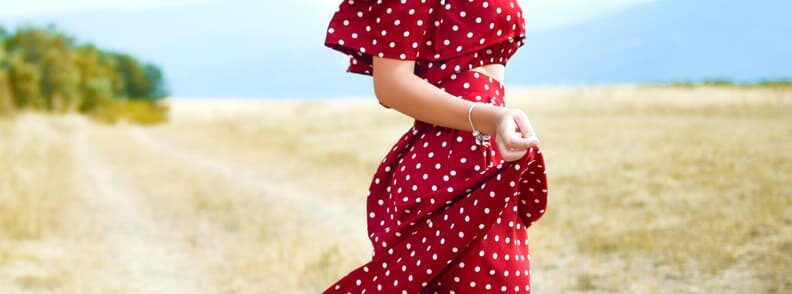 colorful dress while backpacking in style