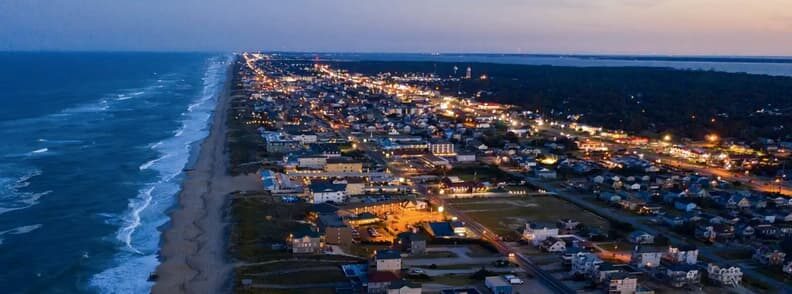 outer banks at sunset obx