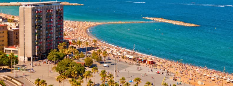traveling to Barcelona Playa de la Barceloneta Beach traveling to Barcelona Playa de la Barceloneta Beach
