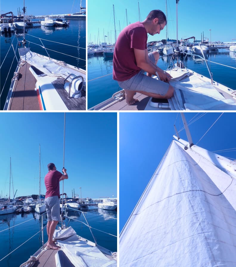 mathieu letailleur hoisting up the sails on puzzle