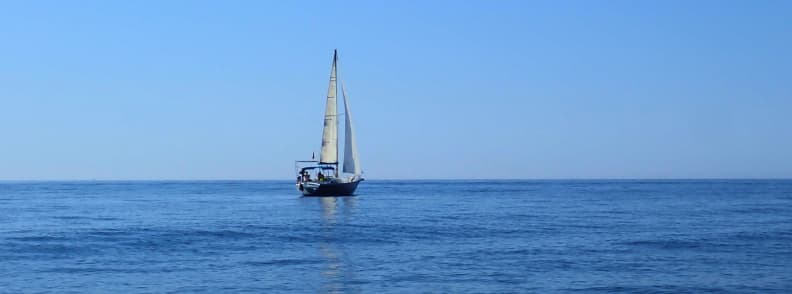 boat sailing to italy ligurian sea