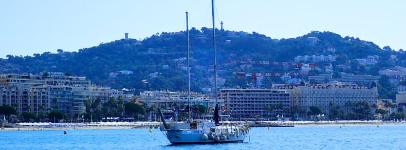 cannes vieux port boat with fenders