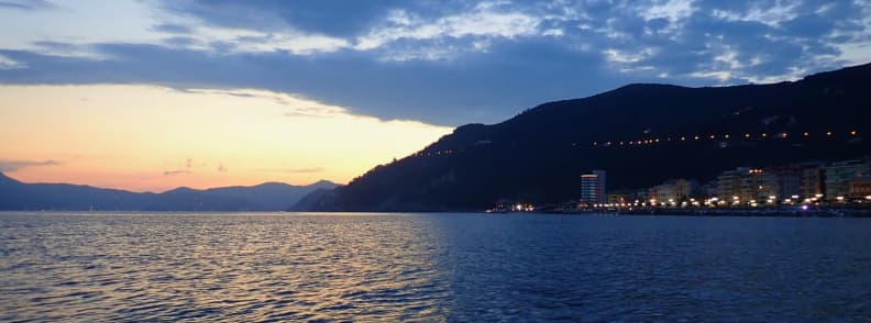 anchoring at night italian riviera