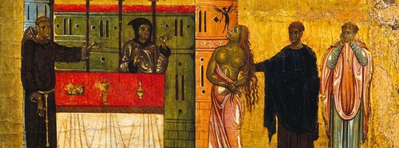 Museo Nazionale di San Matteo pisa art and culture guide Medieval religious painting from Museo Nazionale di San Matteo Pisa showing biblical figures in vivid color