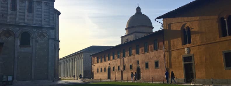 museo dell opera del duomo pisa museums Museo dell’Opera del Duomo Pisa and adjacent dome near Piazza dei Miracoli in soft evening light