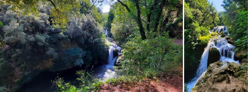 Cascades de Caramy Waterfalls Carces Provence Verte Cascades de Caramy waterfalls surrounded by lush forest near Carcès in Provence Verte