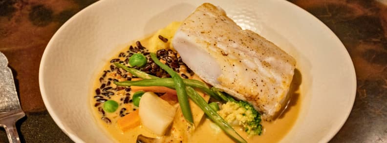 Where to Eat Near Thoronet Abbey Provencal Cuisine in the Var Gourmet dish of fresh fish with seasonal vegetables and rice served in a creamy Provençal sauce