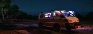 Outback packing list for Alice Springs road trip camper van under night sky in remote Australia